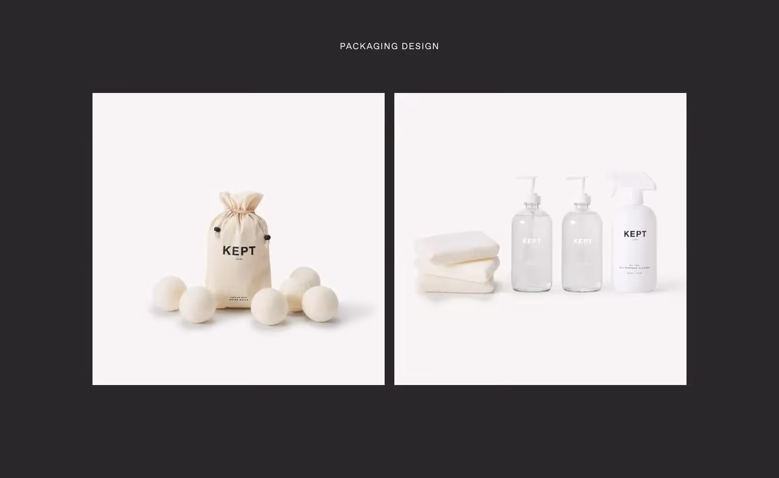 KEPT Home packaging designs