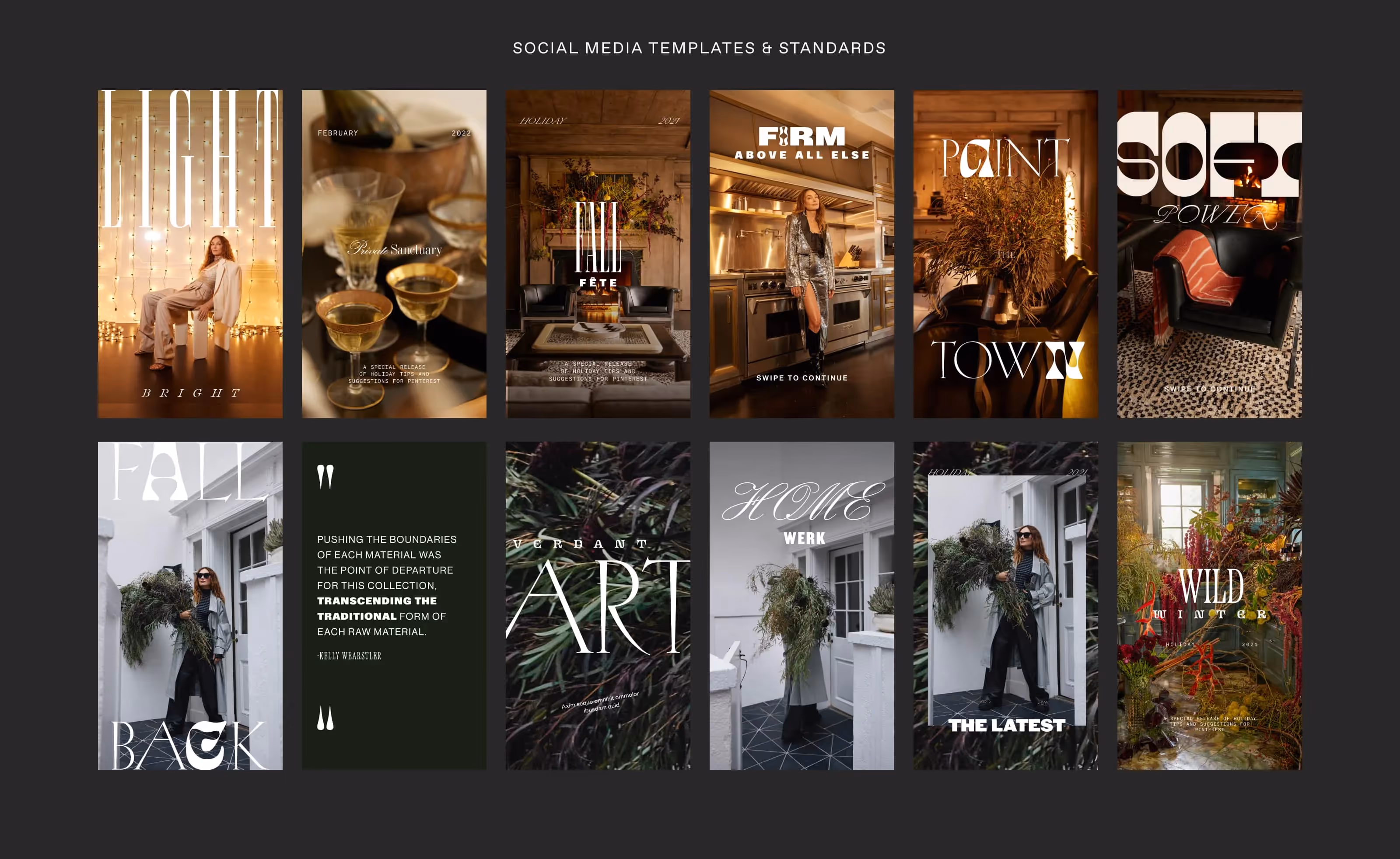 Social media designs for Kelly Wearstler