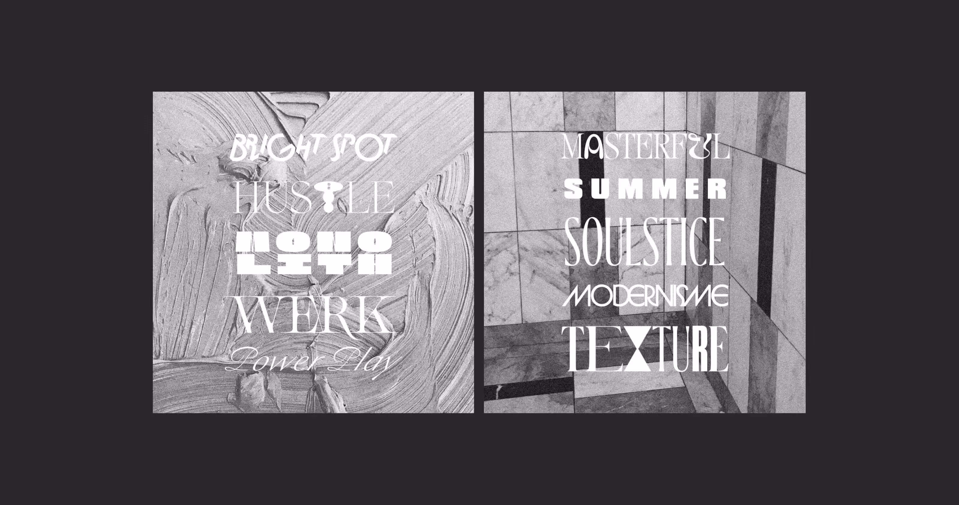 Type and font explorations