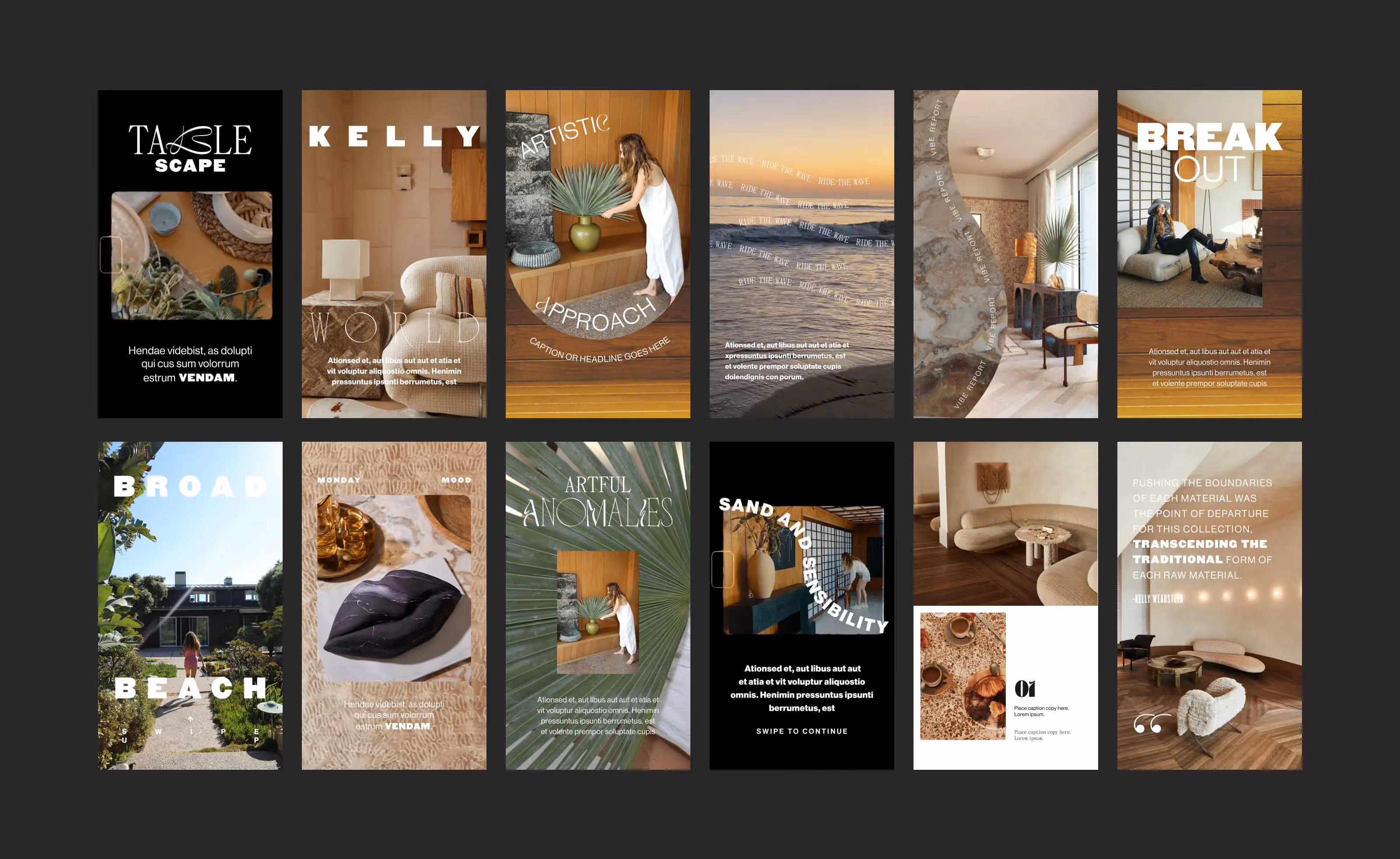 Social media designs for Kelly Wearstler