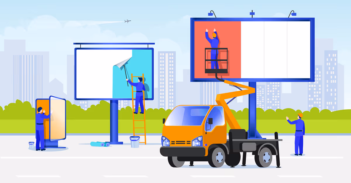 Graphic showing out of home advertising examples