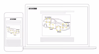 Mobile marketing awards graphic with car illustration