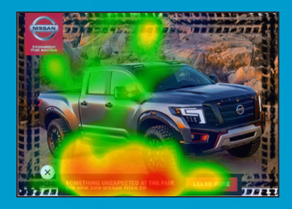 Eye tracking study heatmap image