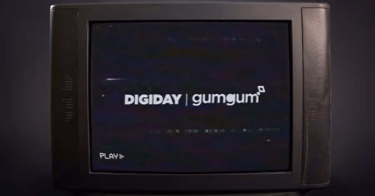 Graphic of the GumGum and Digiday logos superimposed on a CRT television