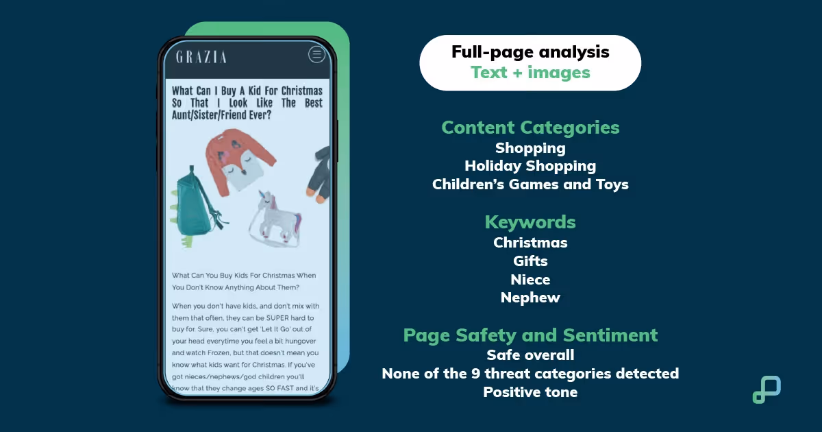 Illustration of Contextual Advertising for Brand Safety and Brand Suitability