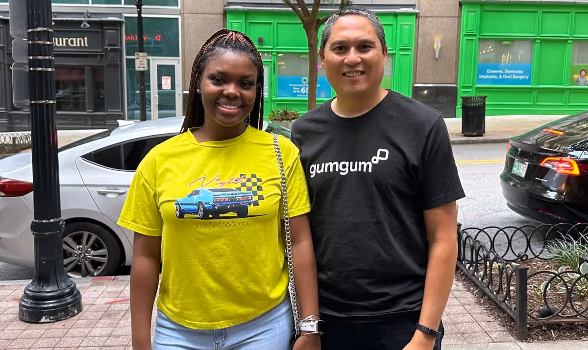 Alt Text: Ken and Mentee Meet in Person for the Black is Tech Special Events
