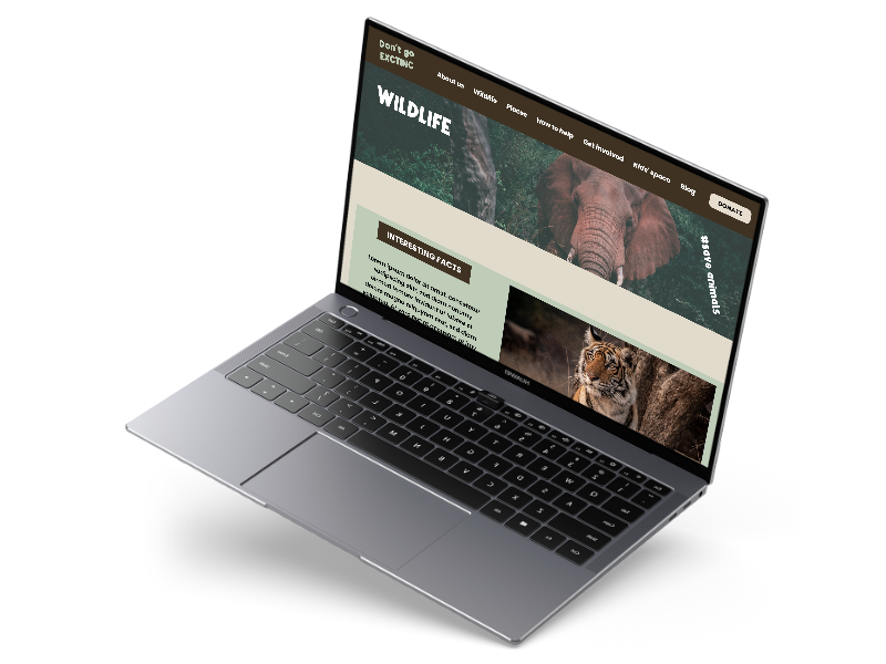 Save endangered species laptop mockup