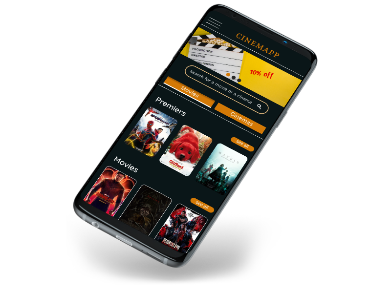 Cinemapp phone mockup