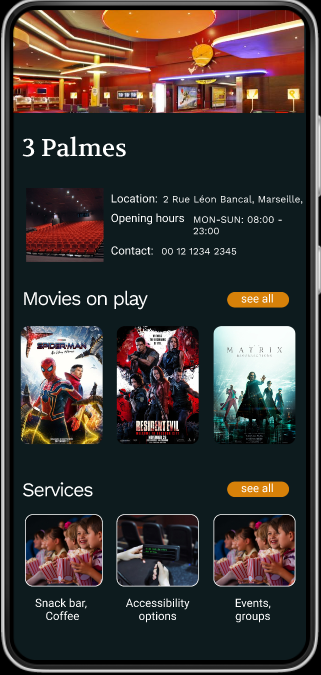 Cinema page mockup