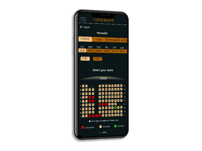 Cinemapp phone mockup