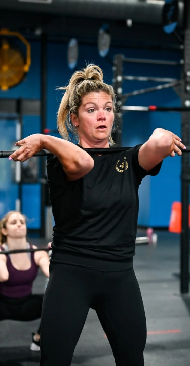 Barbell in gym