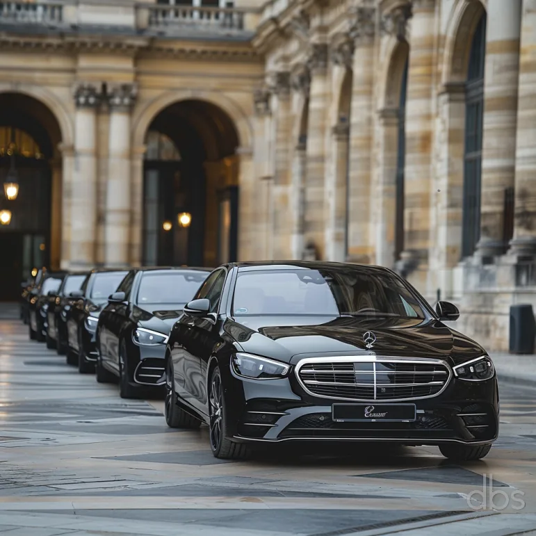 A fleet of Mercedes S-Class prepared for a Paris roadshow
