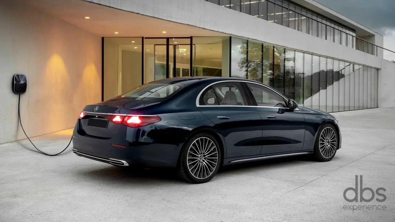 Une Mercedes-Benz Classe S hybride rechargeable, le modèle exploité par DBS EXPERIENCE