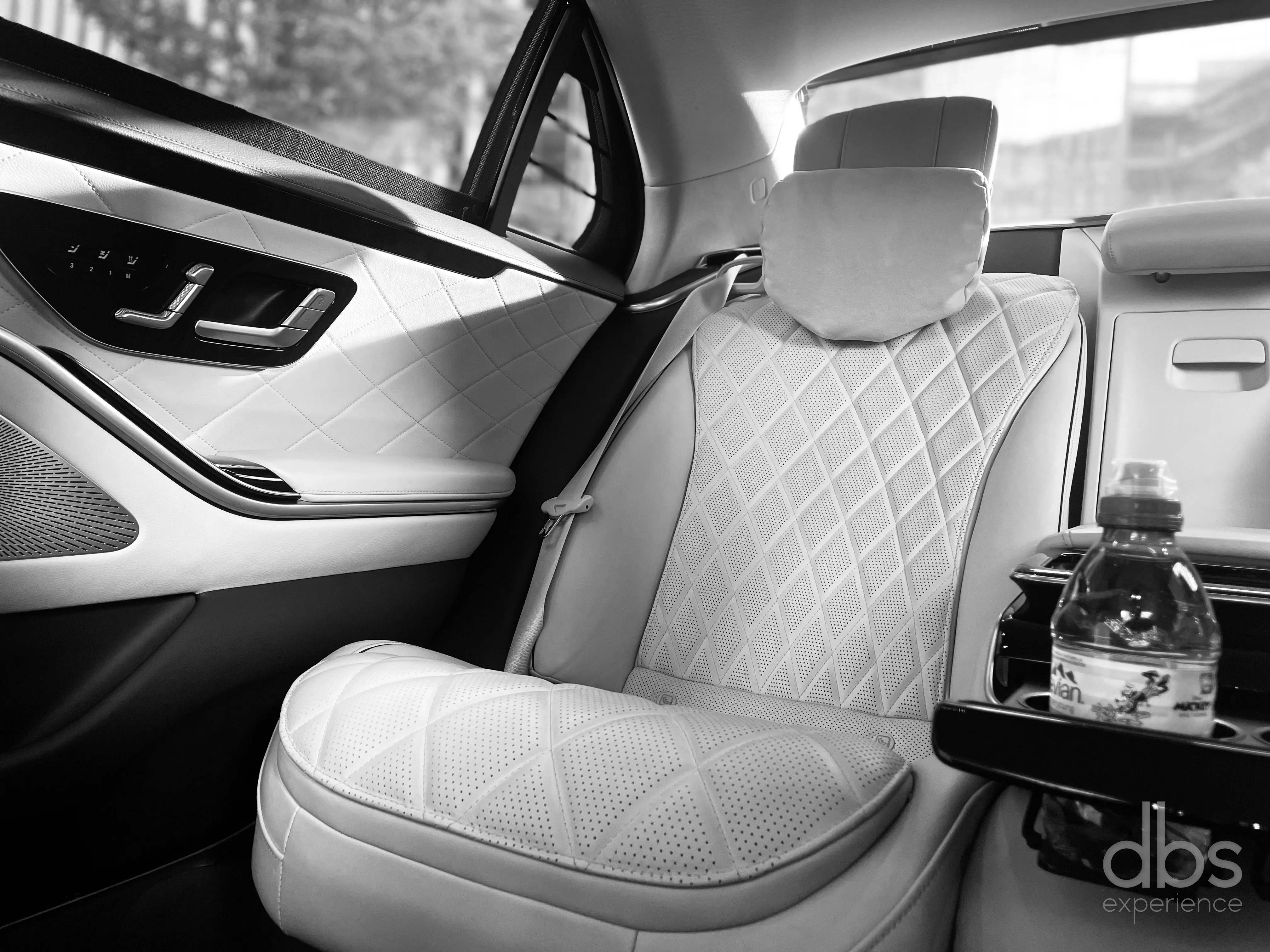 Rear cabin of a Luxury Sedan during a Paris roadshow