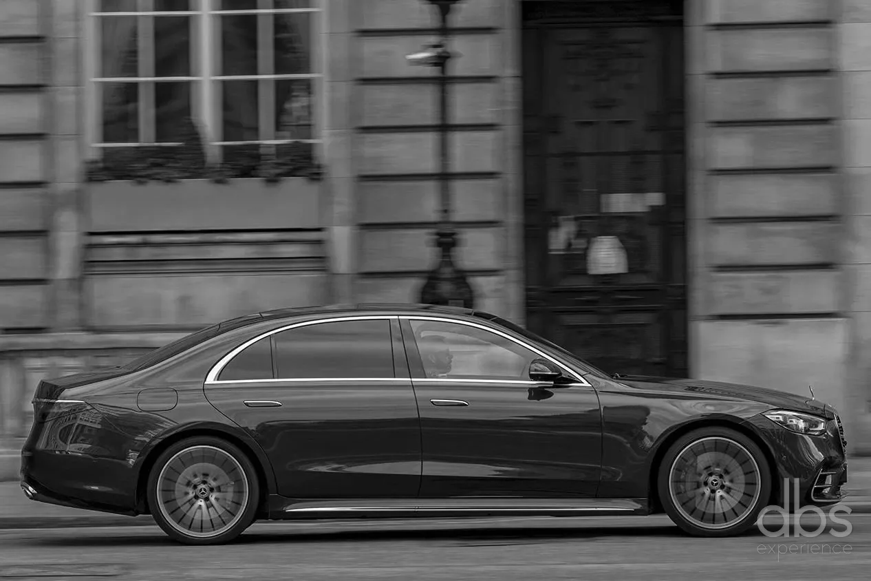 Mercedes S-Class limousine chauffeur service in Paris, DBS EXPERIENCE