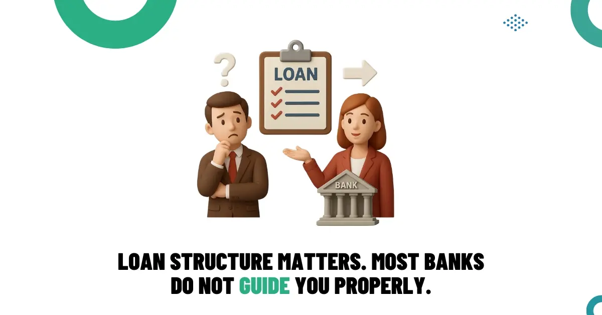 Mortgage broker explaining better loan structure than banks