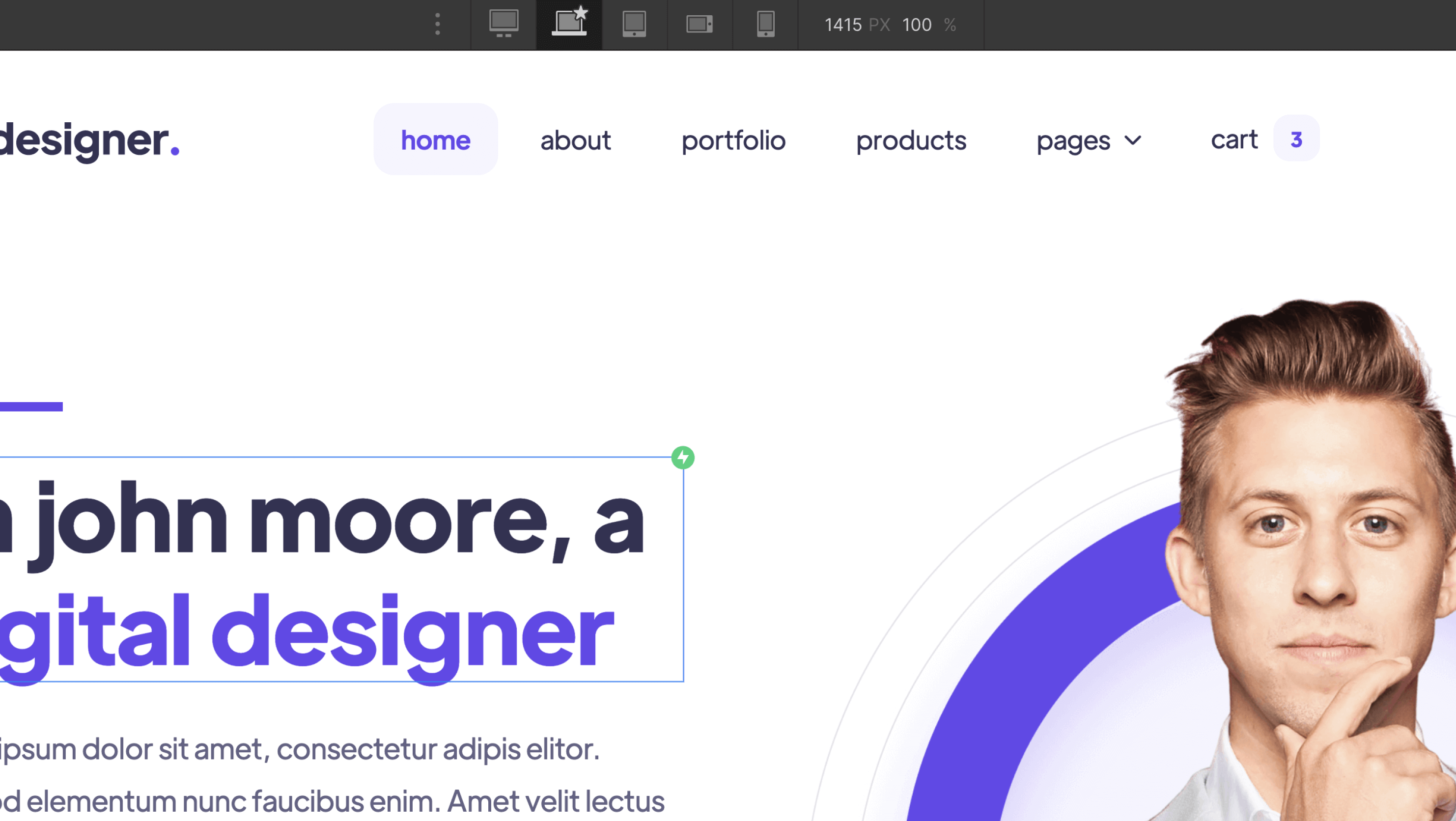 Responsive Design - Designer Webflow Template
