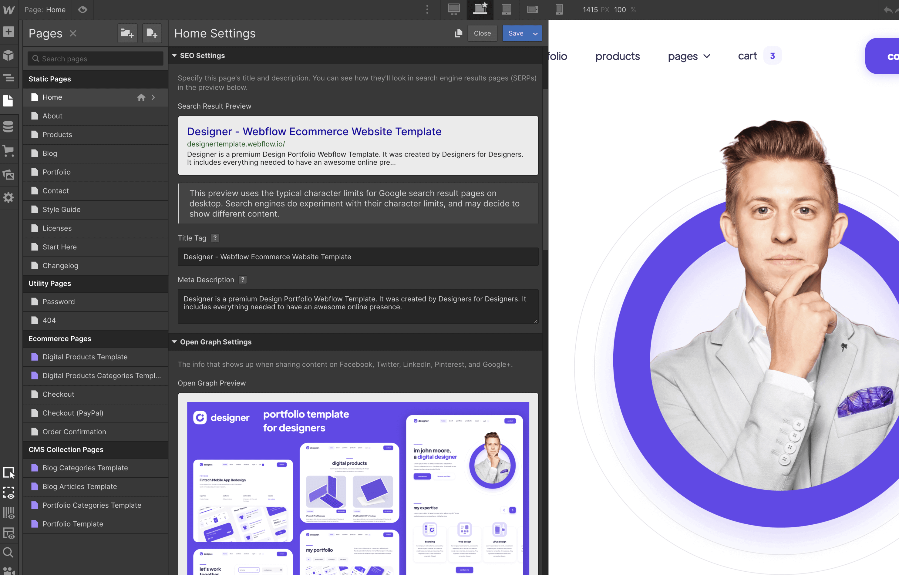 SEO - Designer Webflow Template