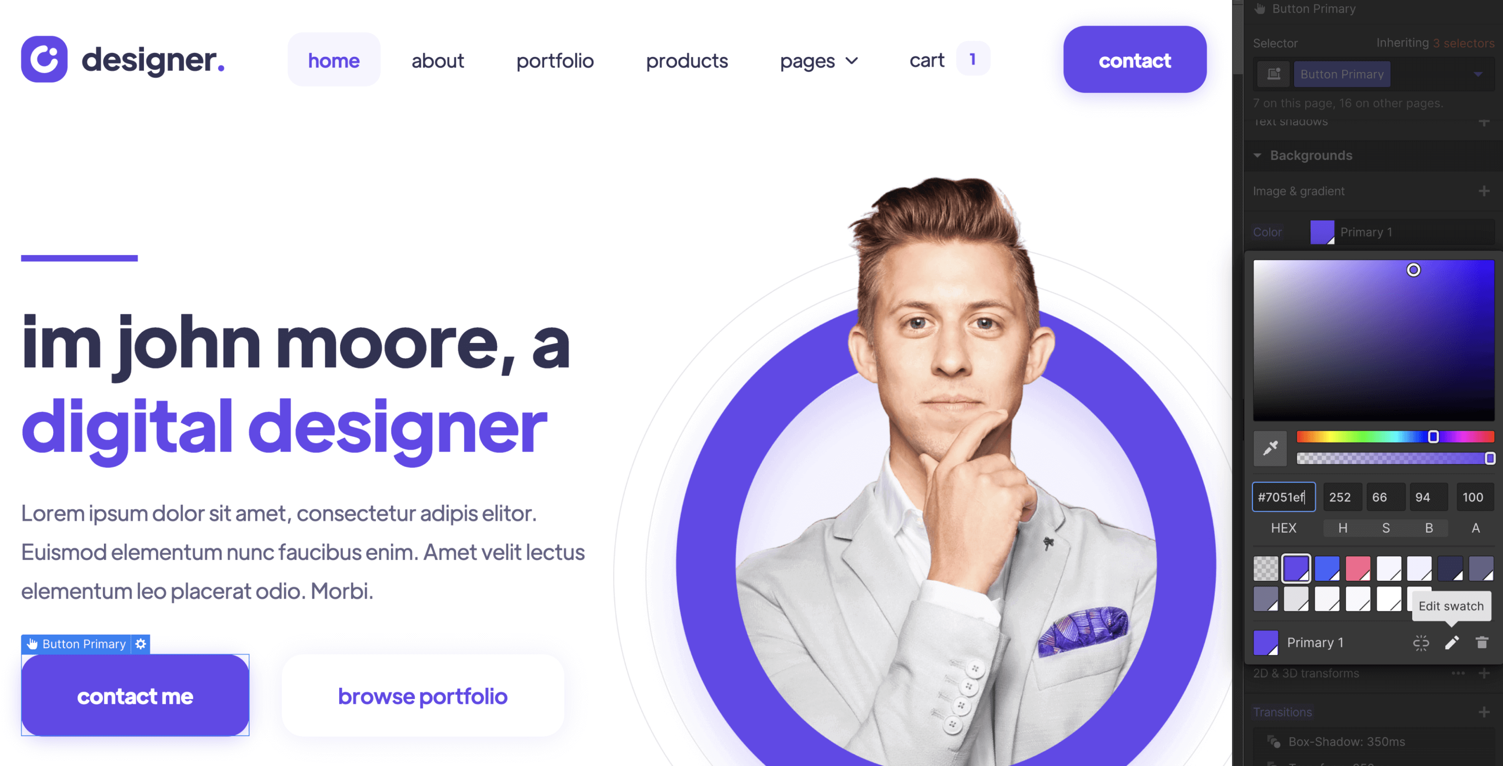 Colors - Designer Webflow Template