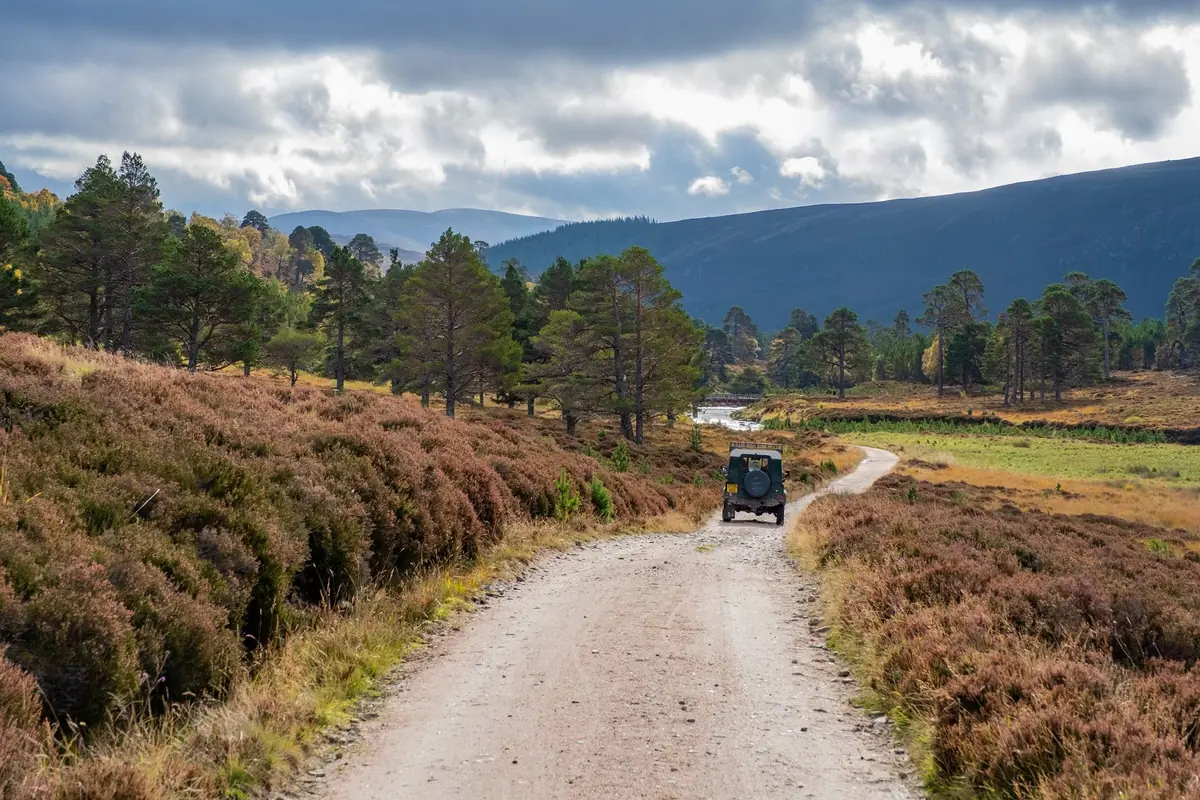 An estate vehicle on a Highland track