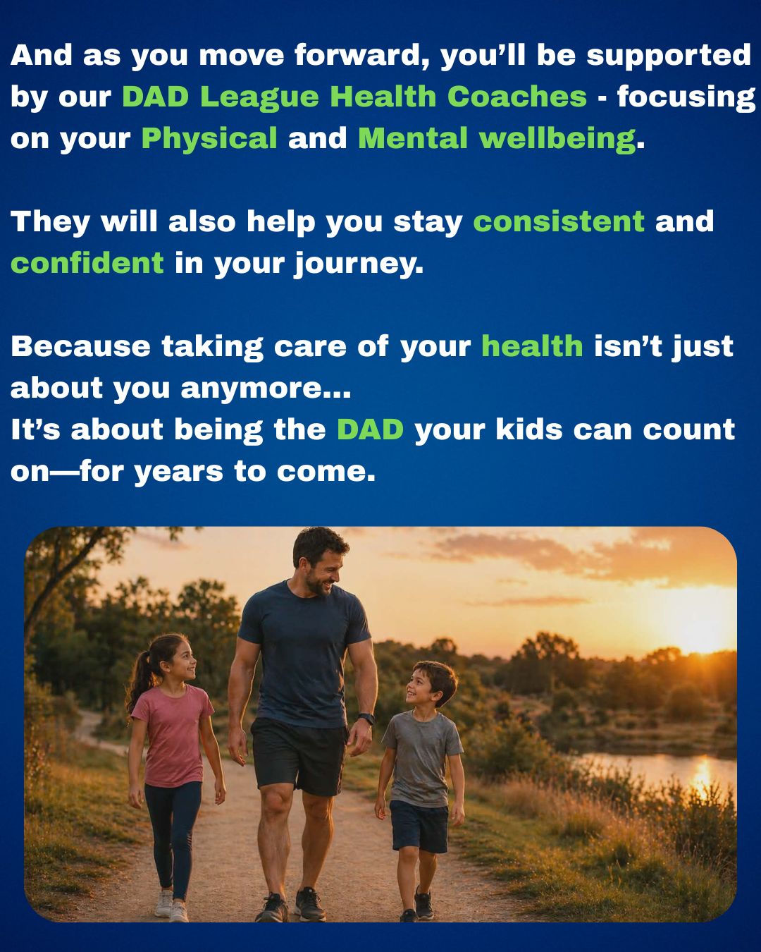 Text explaining a free happiness action e-book and support for building family habits and emotional well-being.