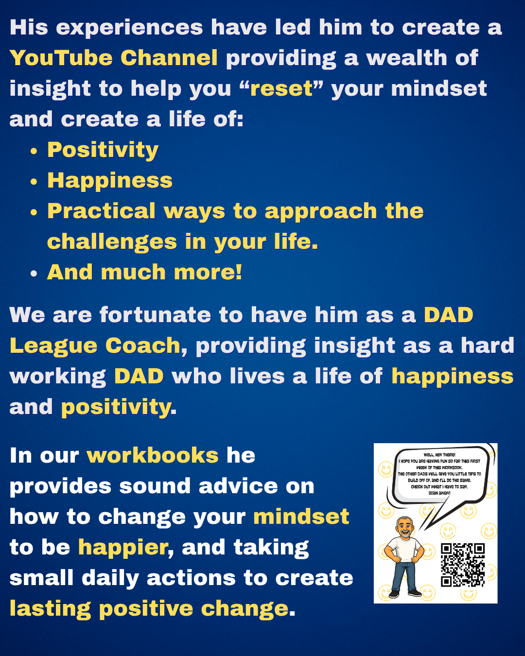Text addressing dads questioning if hard work for family ever feels like it isn’t enough, with empathy expressed.