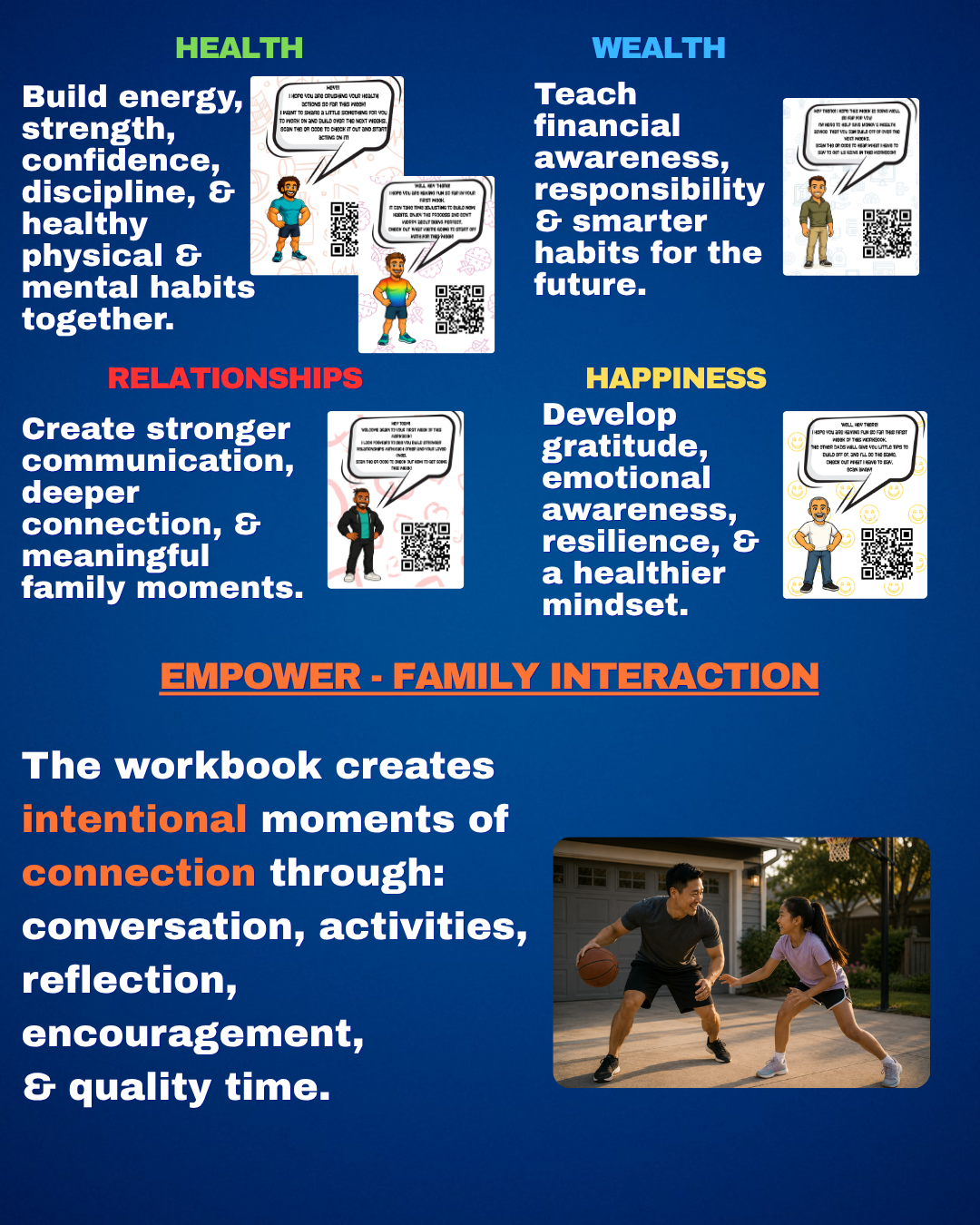 Promoting 30 minutes daily physical activity habit with kids for health, plus sharing mental and physical benefits.