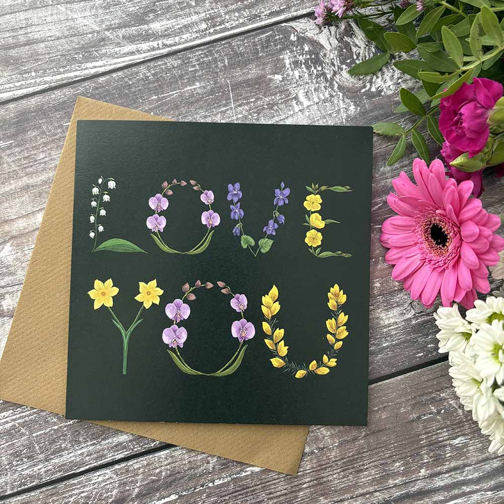Love you floral card