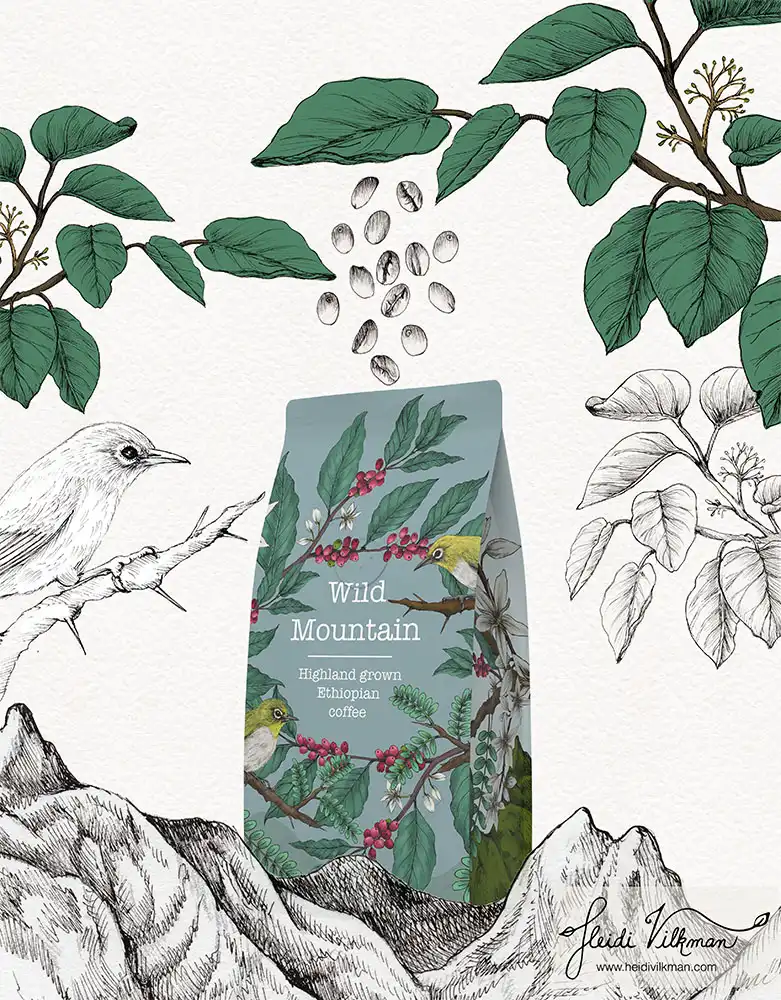 Wild Mountain packaging design process for packaging Heidi Vilkman