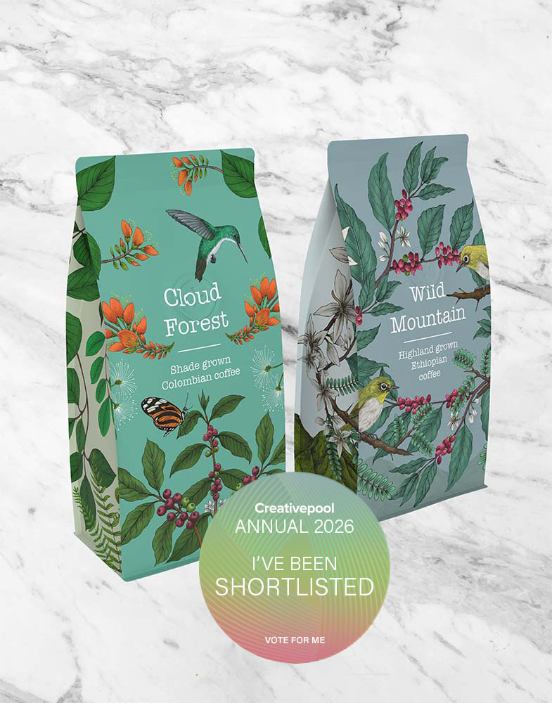 Wild Mountain artisan coffee illustration by Heidi Vilkman