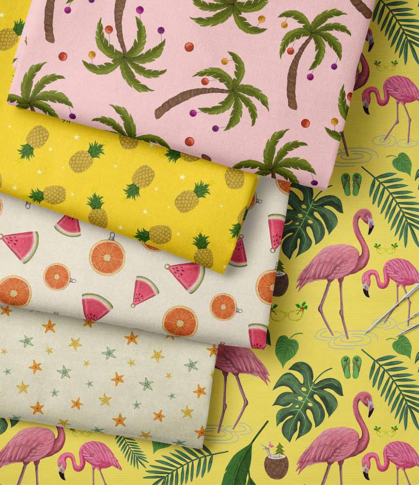 Tropical Christmas print collection by Heidi Vilkman