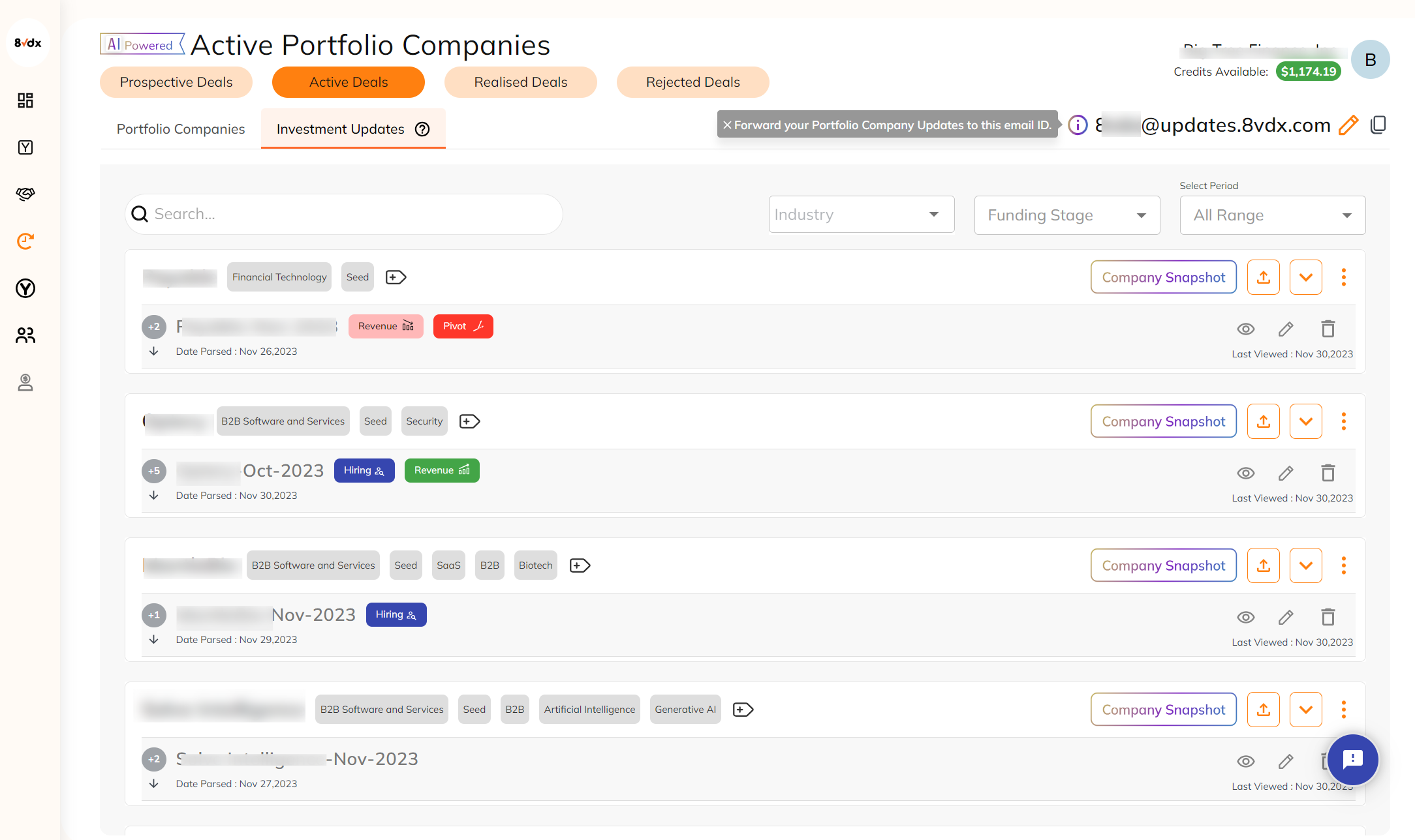 We help investors auto manage their pipeline and track their startups