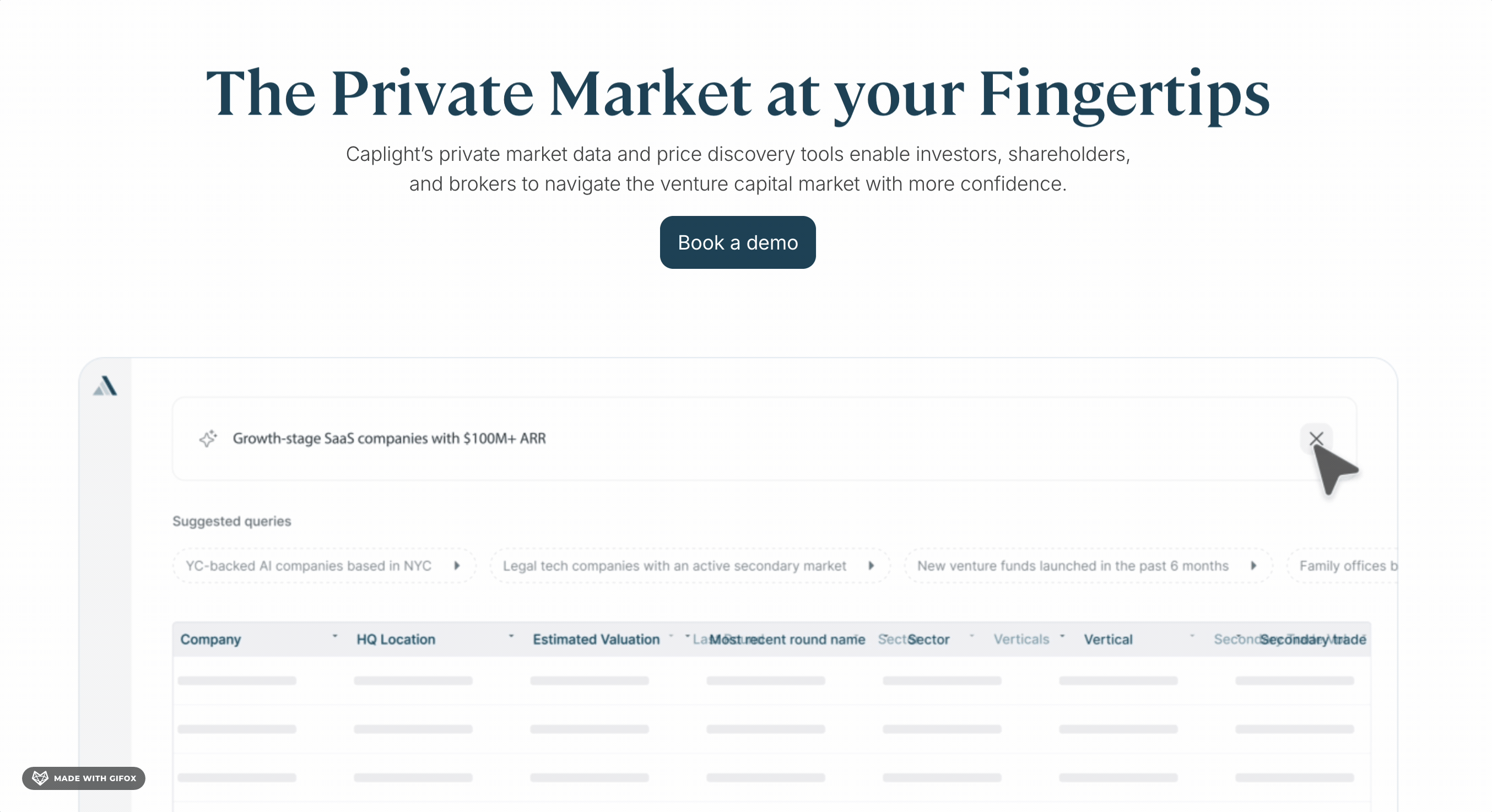 We provide end-to-end private market intelligence—from early stage company sourcing to secondary pricing and liquidity.