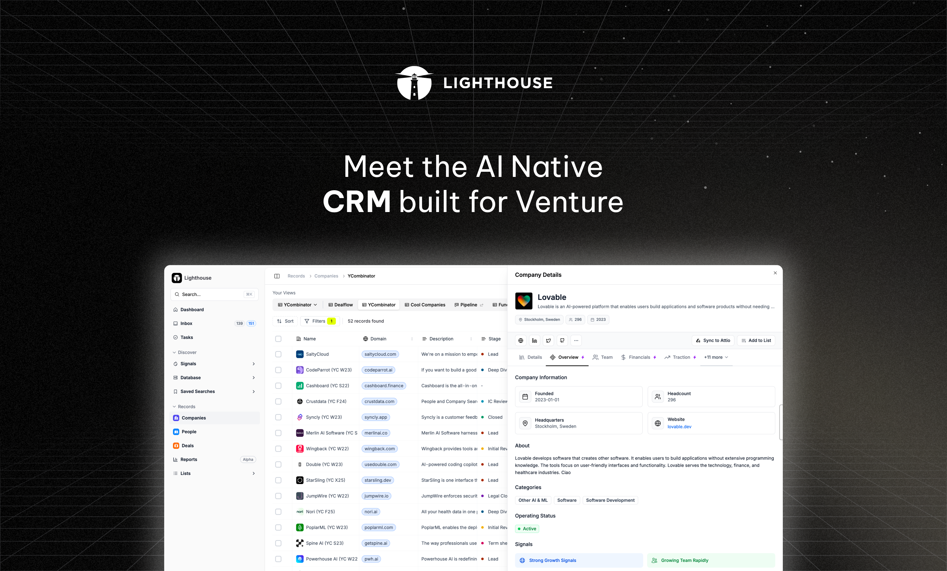 The AI native sourcing and CRM platform for VC investors