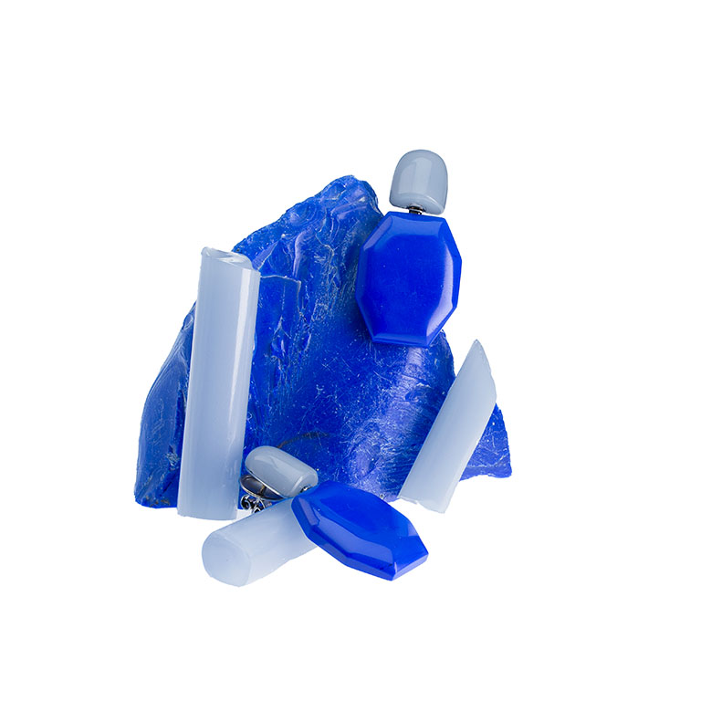 Vetro di Murano Blu Opaco & Celeste x 18K Whitegold