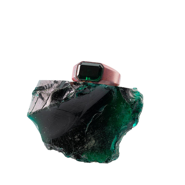 Vetro di Murano Petrolio x Platinum x Copper 