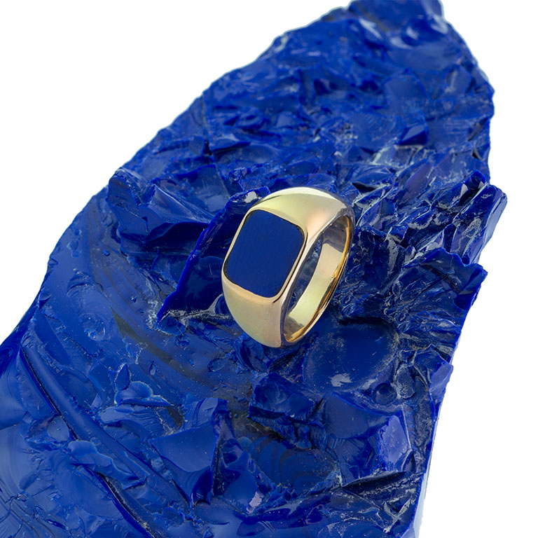 Vetro di Murano Blu Opaco x 18K Yellowgold