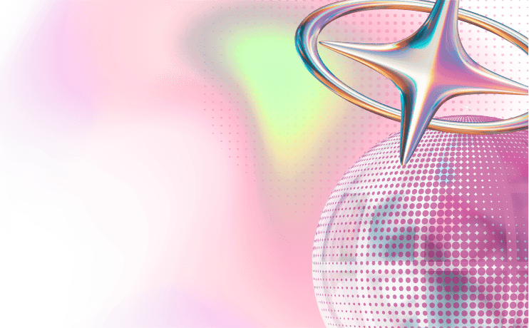 Pink dots pattern forming a curved shape on a black background.