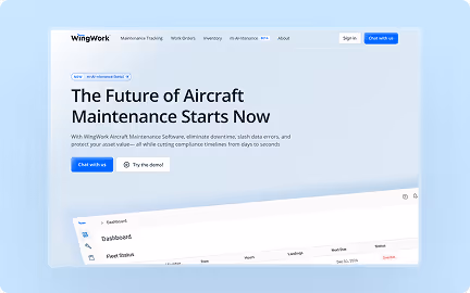 A web page for WingWork company.