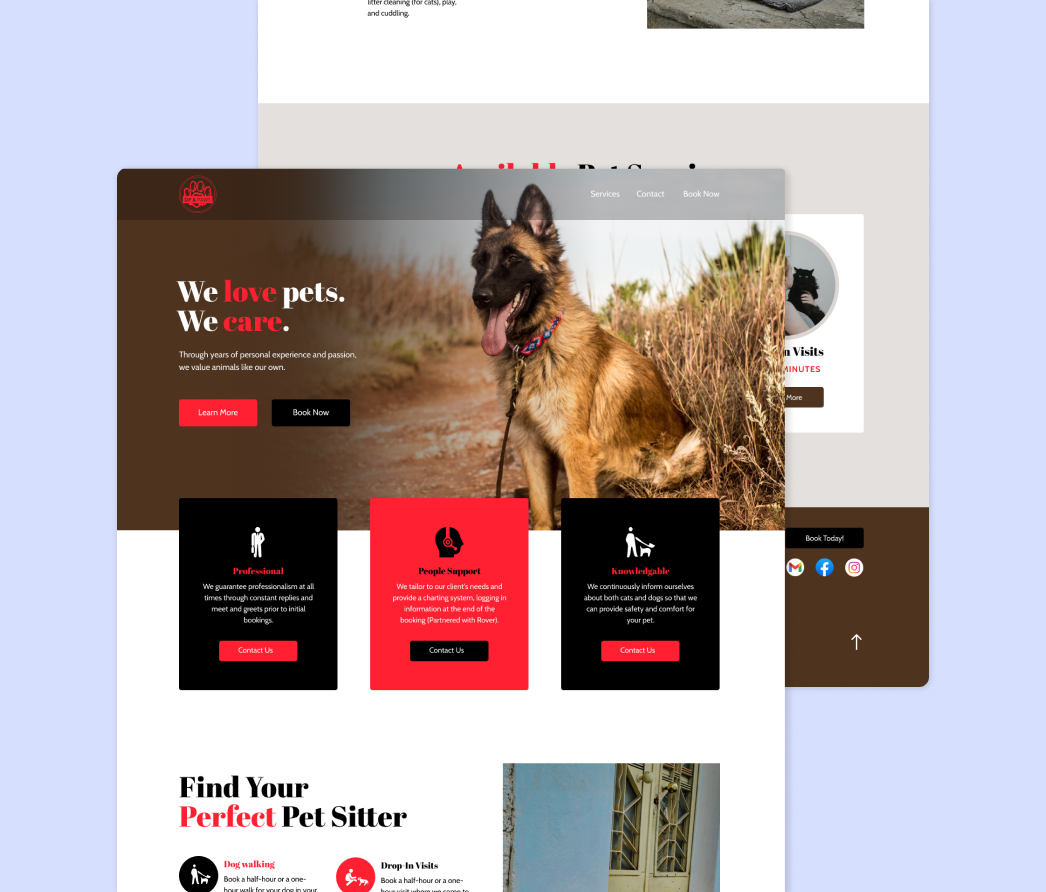 A mockup of a project