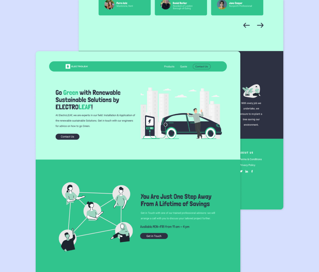 A mockup of a project