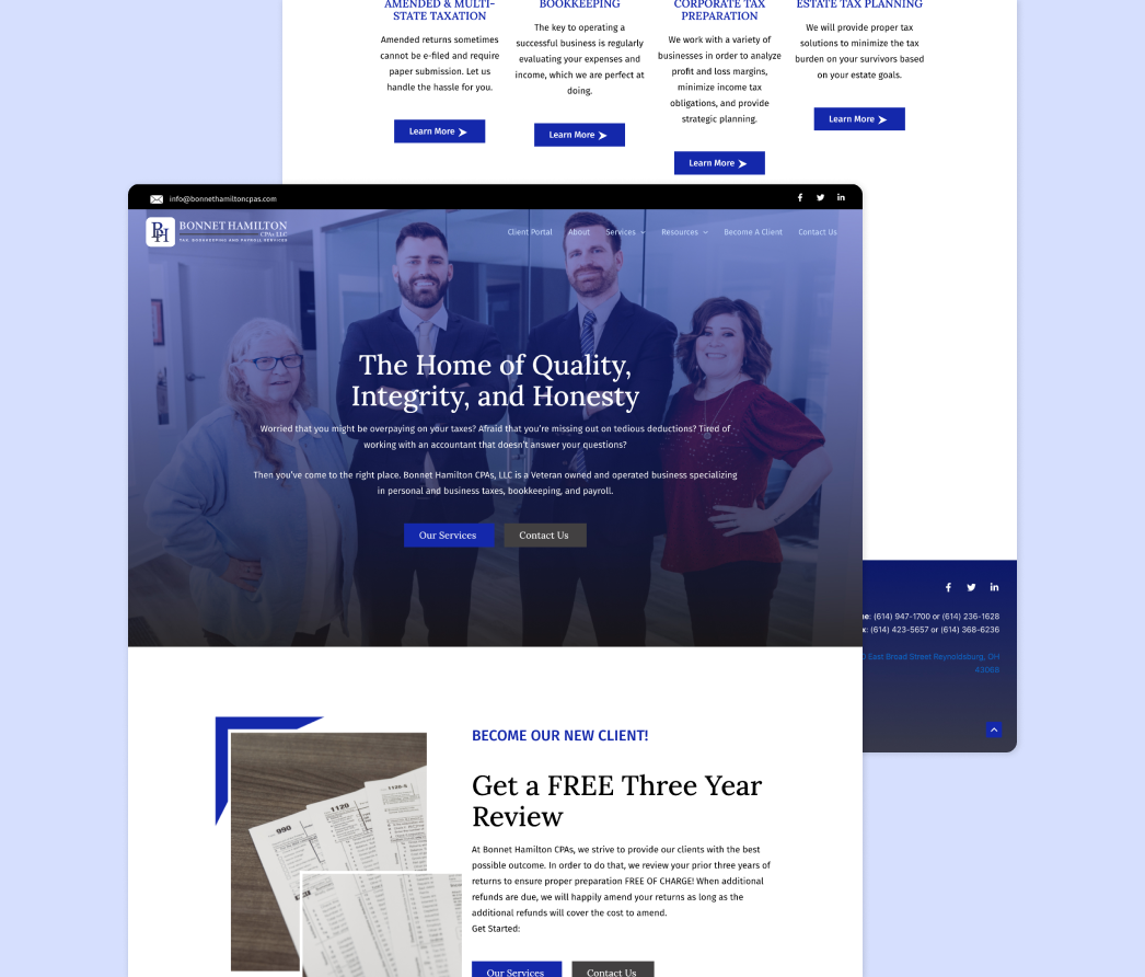 A mockup of a project