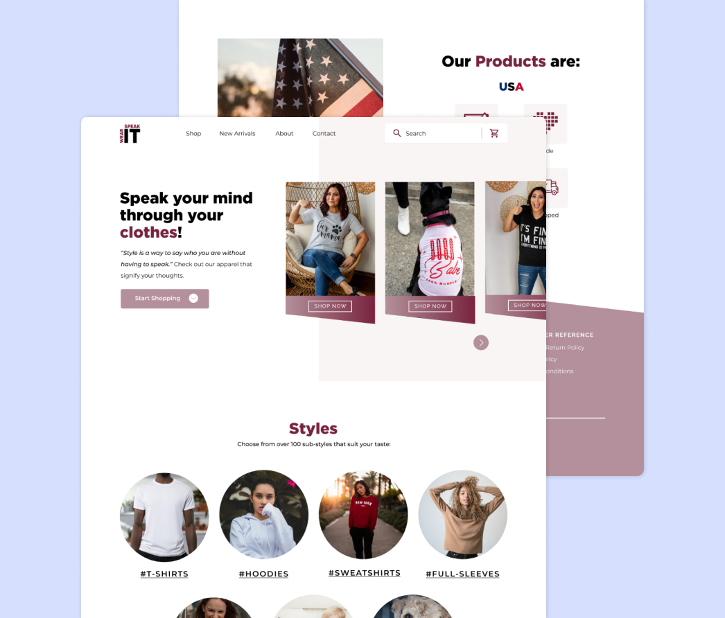 A mockup of a project