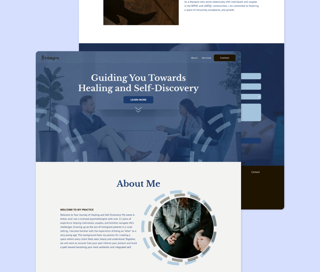 A mockup of a project