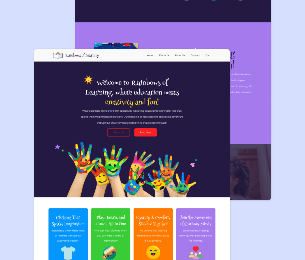 A mockup of a project