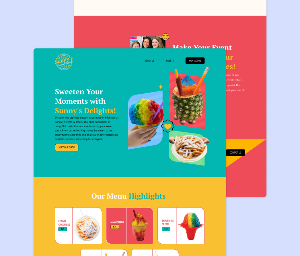 A mockup of a project