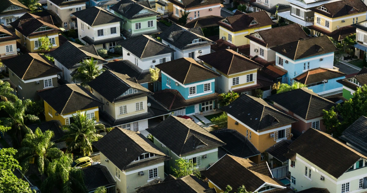 A row of rental homes