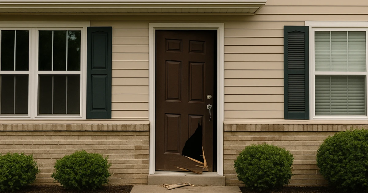 A damaged Airbnb rental property