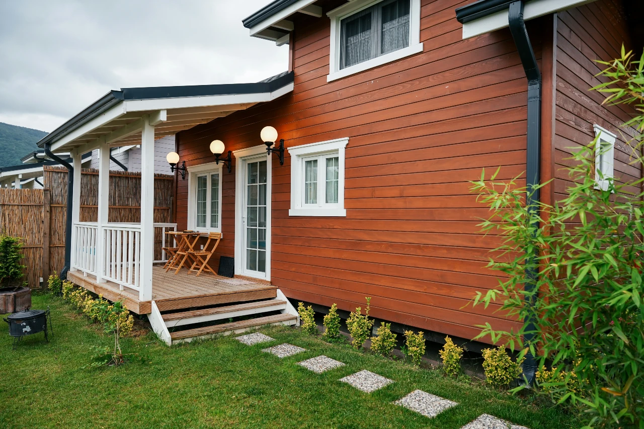 An attractive rental property with a back porch