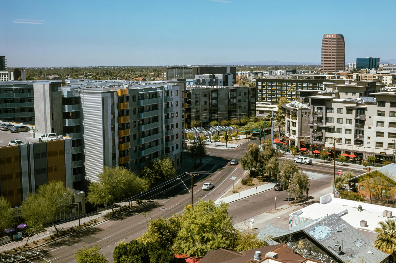 A shot of rental units in downtown Phoenix, Arizona